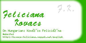 feliciana kovacs business card